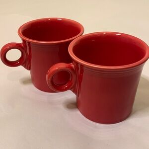 Fiesta Ware Red Scarlet Coffee Mugs Set of 2